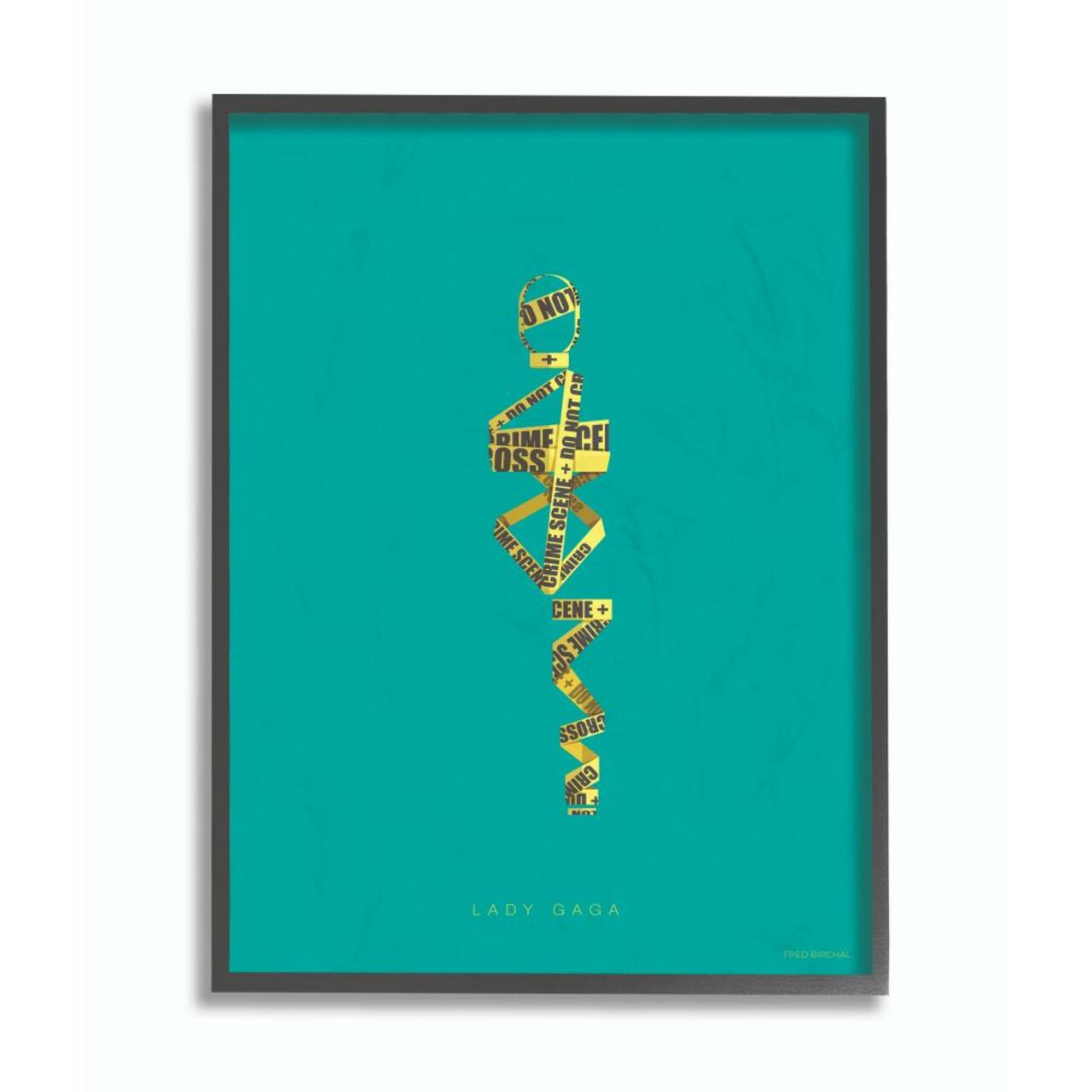Stupell Industries Lady Gaga Minimalist Illustration Black Framed Wall Art